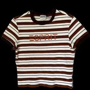 Vintage ESPRIT Striped Ringer Babydoll T-Shirt - 1990's - Size Large